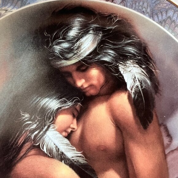 Lee Bogle Warm Interlude Plate #8 in Soul Mates Collection Native American 1995 - Picture 3 of 9